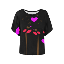 LOve birds Women's Batwing-Sleeved Blouse T shirt (Model T44)