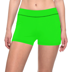 Bright Neon Green Women's All Over Print Short Leggings (Model L28)