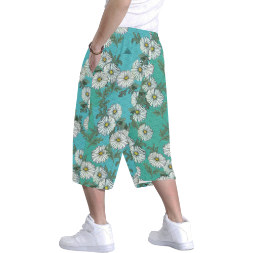 The Lowest of Low Daisies Mediterranean Men's All Over Print Baggy Shorts (Model L37)