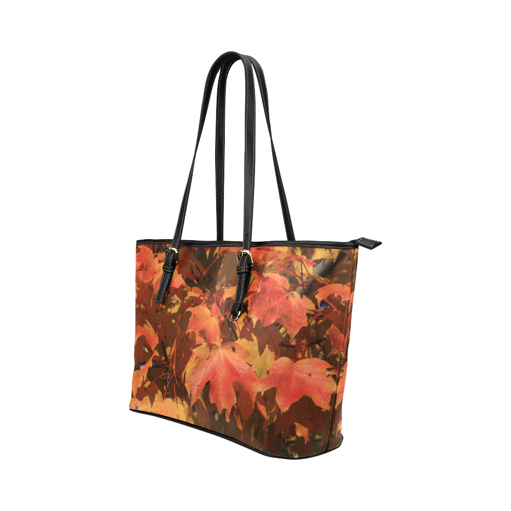 Fall Glory Leather Tote Bag/Small (Model 1651)