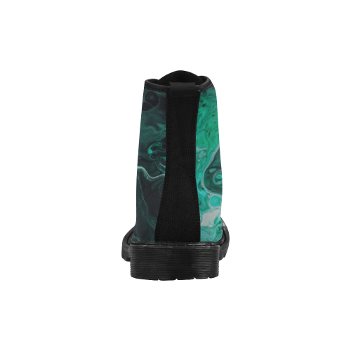 Fantasy Swirl Emerald Green. Martin Boots for Women (Black) (Model 1203H)