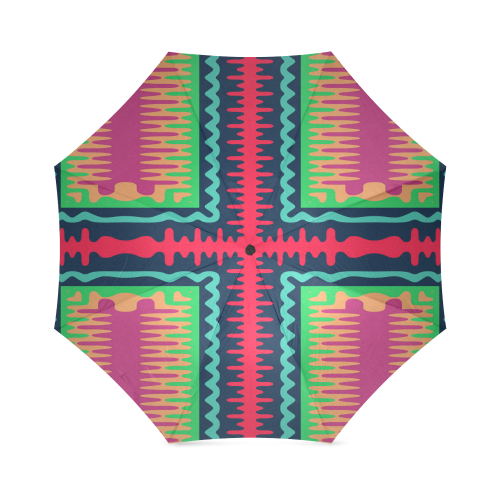 Waves in retro colors Foldable Umbrella (Model U01)