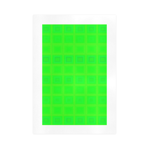 Green multicolored multiple squares Art Print 16‘’x23‘’