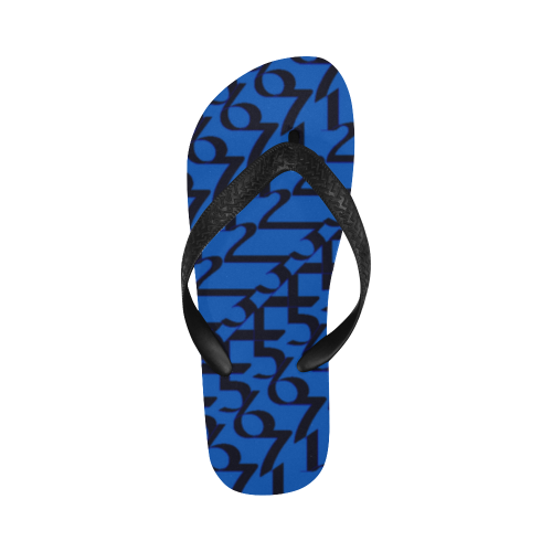 NUMBERS Collection 1234567 Blueberry Flip Flops for Men/Women (Model 040)