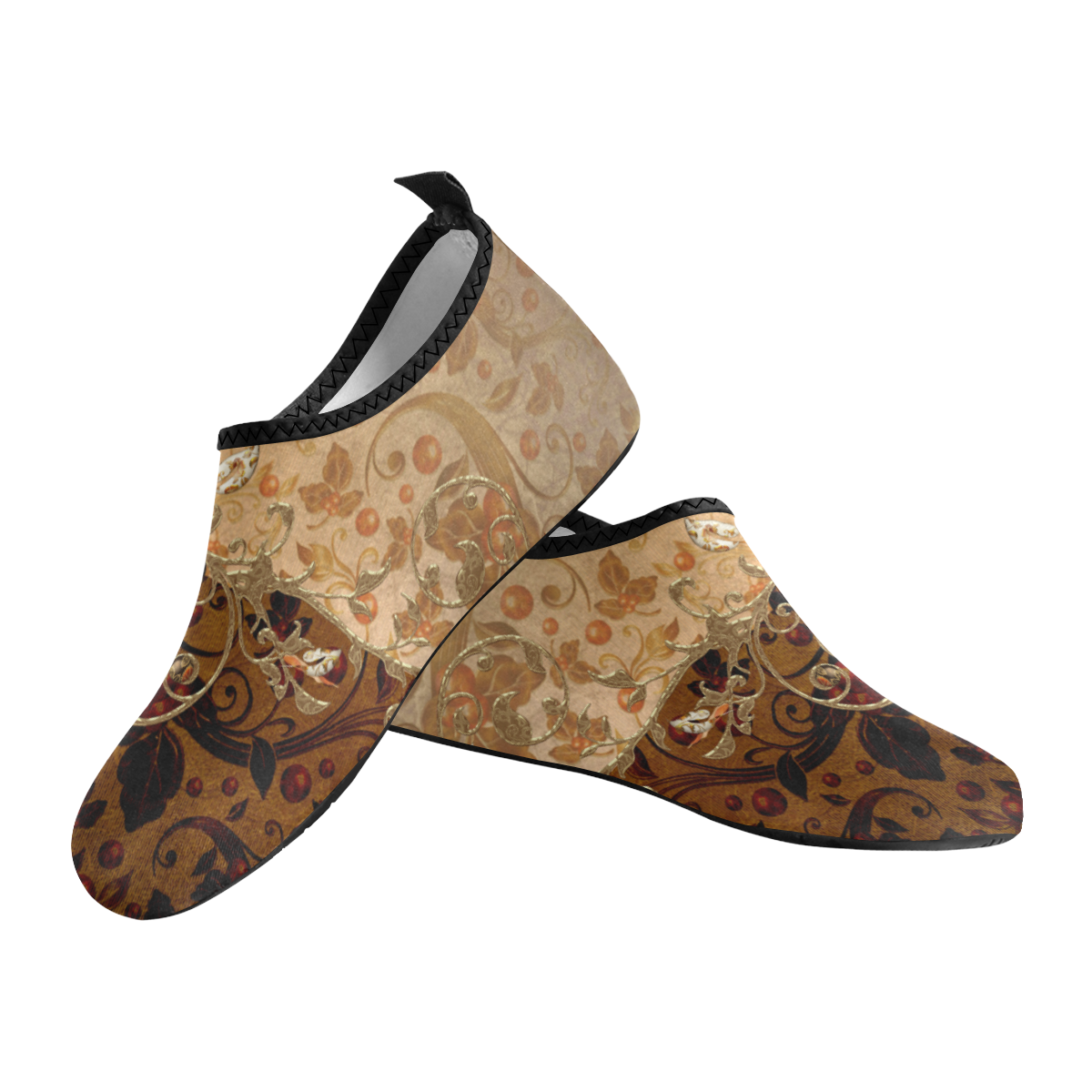 Wonderful decorative floral design Men's Slip-On Water Shoes (Model 056)