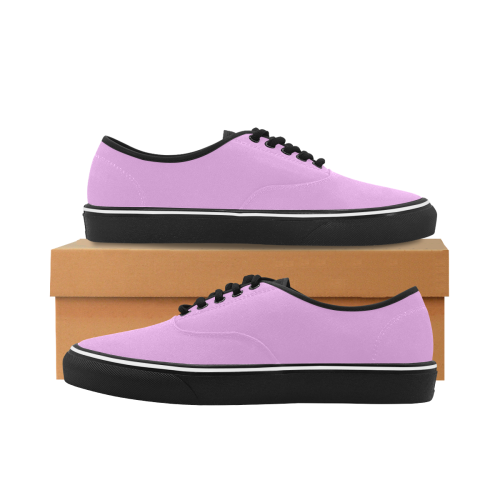 color plum Classic Men's Canvas Low Top Shoes (Model E001-4)
