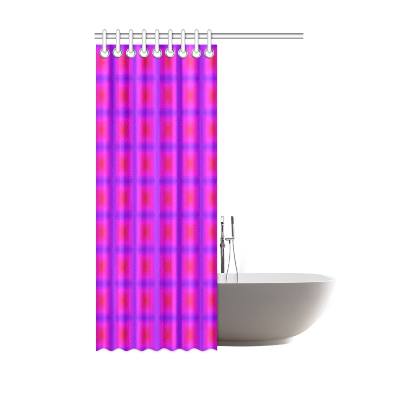 Pink purple multicolored multiple squares Shower Curtain 48"x72"
