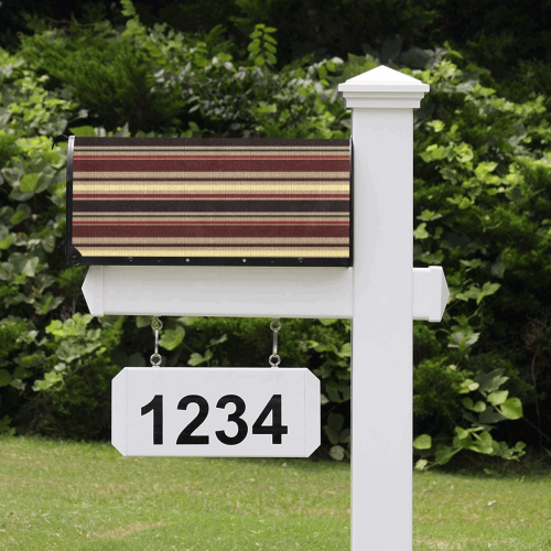 Dark textured stripes Mailbox Cover