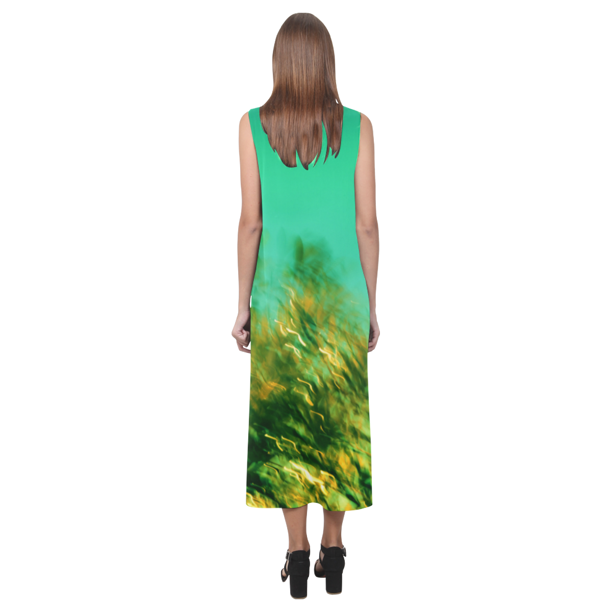 underwater feeling Phaedra Sleeveless Open Fork Long Dress (Model D08)