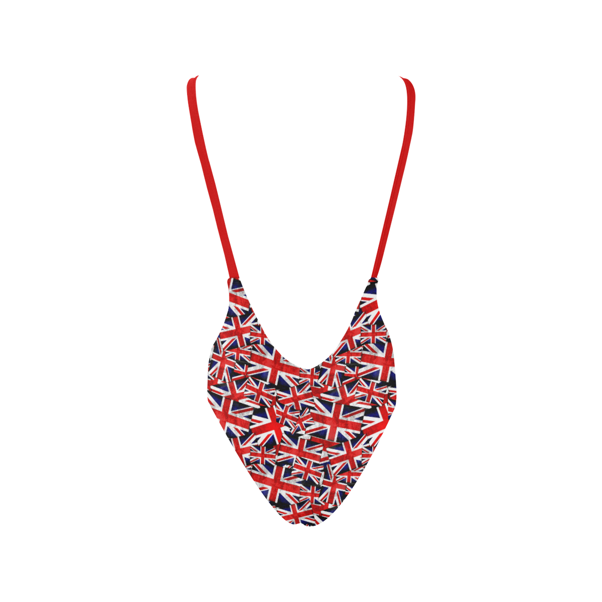 Union Jack British UK Flag - Red Sexy Low Back One-Piece Swimsuit (Model S09)