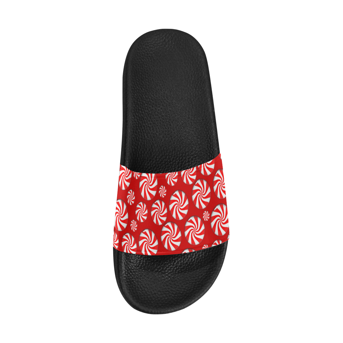 Christmas Peppermint Candy on Red Men's Slide Sandals (Model 057)