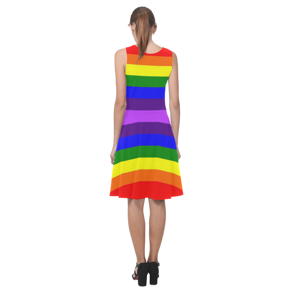 Rainbow Flag (Gay Pride - LGBTQIA+) Atalanta Casual Sundress(Model D04)