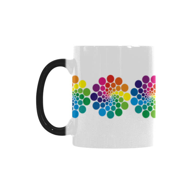 Colorful Dots Flower Circle Border Custom Morphing Mug (11oz)