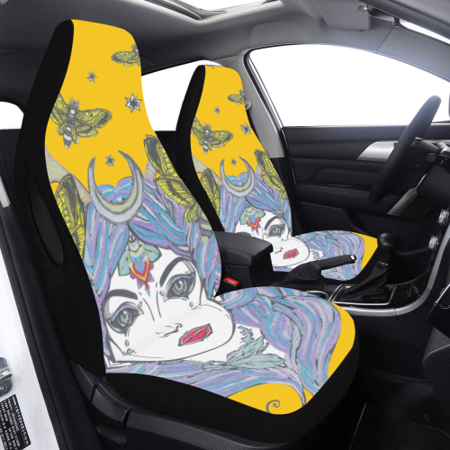 Goddess Sun Moon Earth Yellow Car Seat Cover Airbag Compatible (Set of 2)