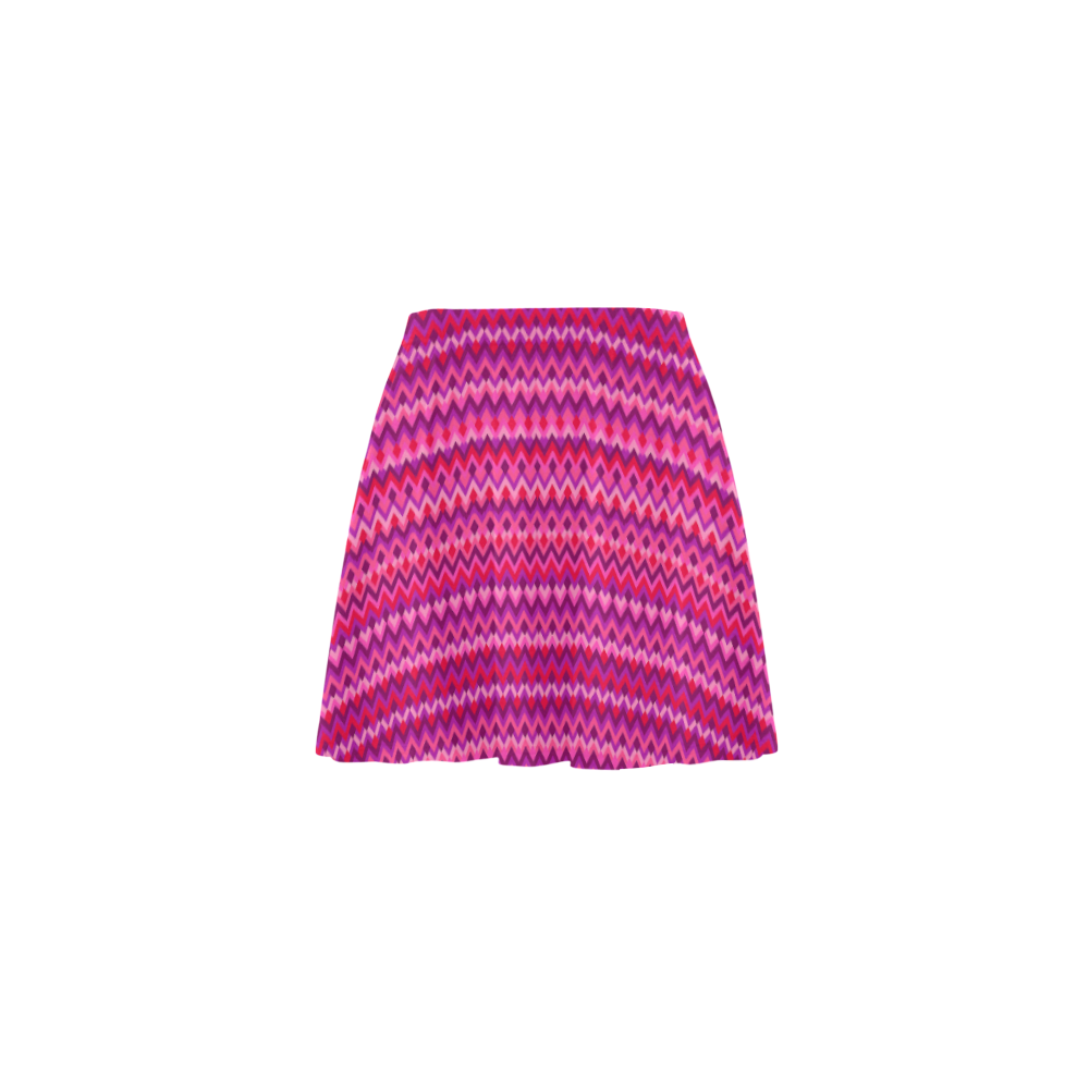 Multicolored wavy pattern Mini Skating Skirt (Model D36)