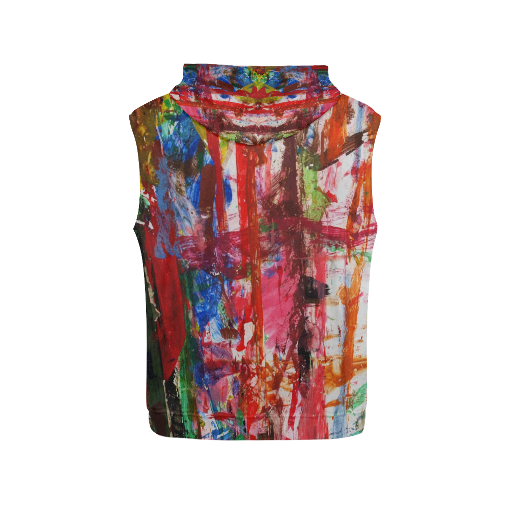 Paint on a white background All Over Print Sleeveless Hoodie for Women (Model H15)