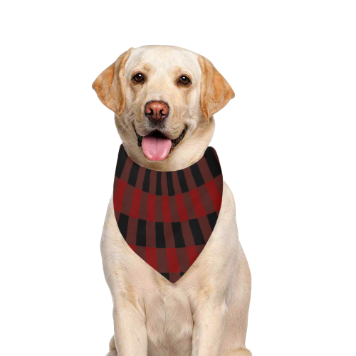 Red Black Plaid Pet Dog Bandana/Large Size