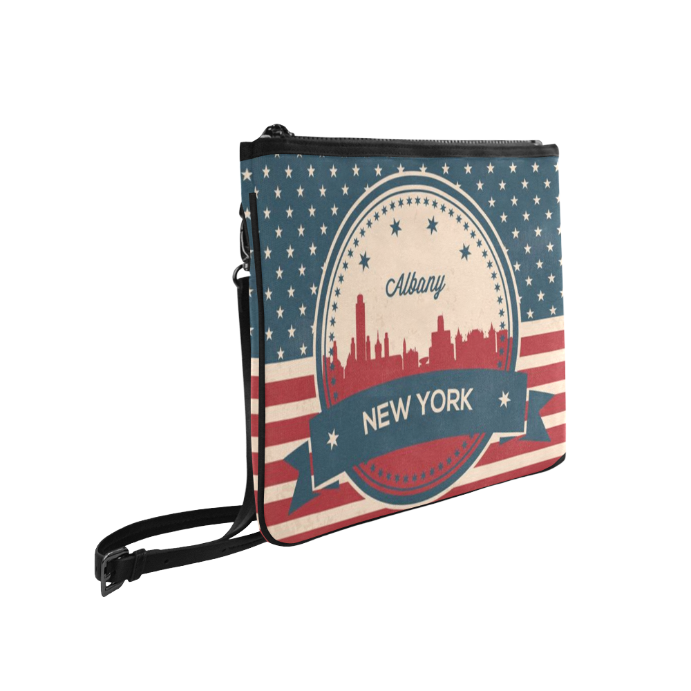 Albany New York Retro Skyline Slim Clutch Bag (Model 1668)