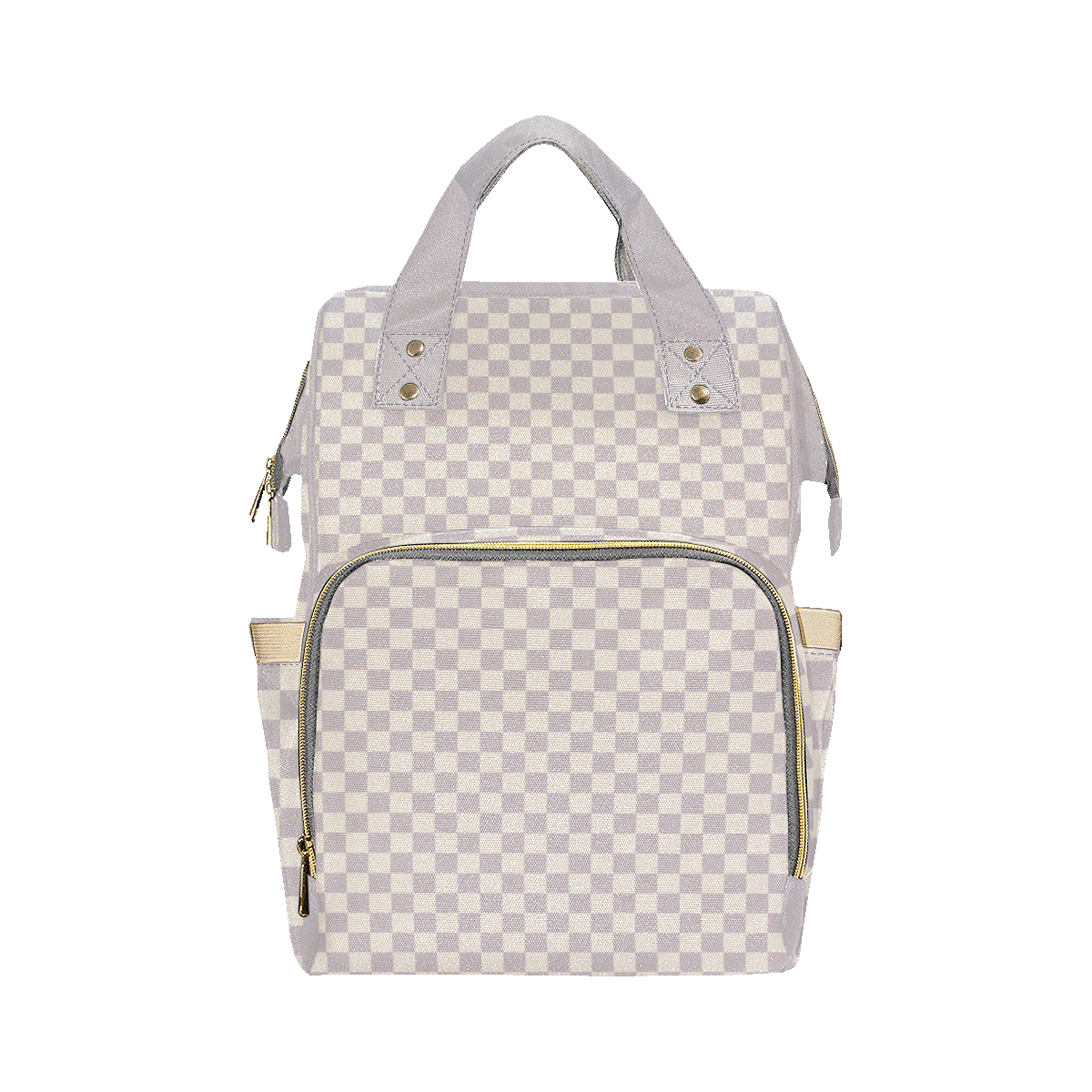 Gray and Cream Multi-Function Diaper Backpack/Diaper Bag (Model 1688)