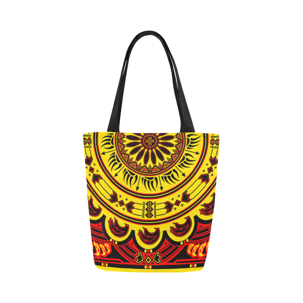 Sun Bear Yellow/Red Canvas Tote Bag (Model 1657)