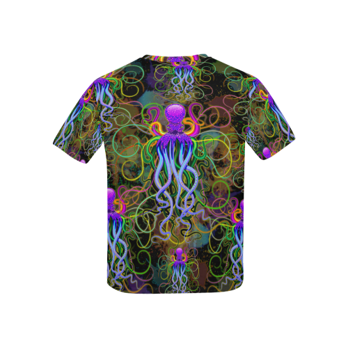 Octopus Psychedelic Luminescence Kids' All Over Print T-shirt (USA Size) (Model T40)