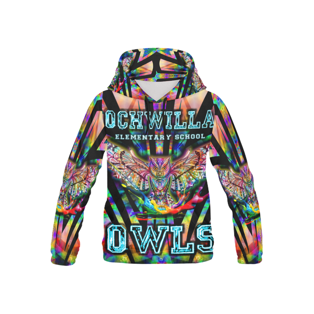 Ochwilla Elementary School Owls All Over Print Hoodie for Kid (USA Size) (Model H13)
