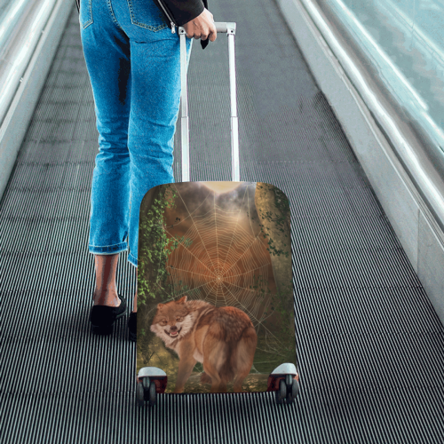 Awesome wolf in the night Luggage Cover/Small 18"-21"