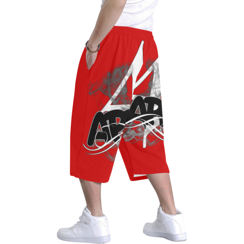 44appearl PANTZ 1 RED Men's All Over Print Baggy Shorts (Model L37)