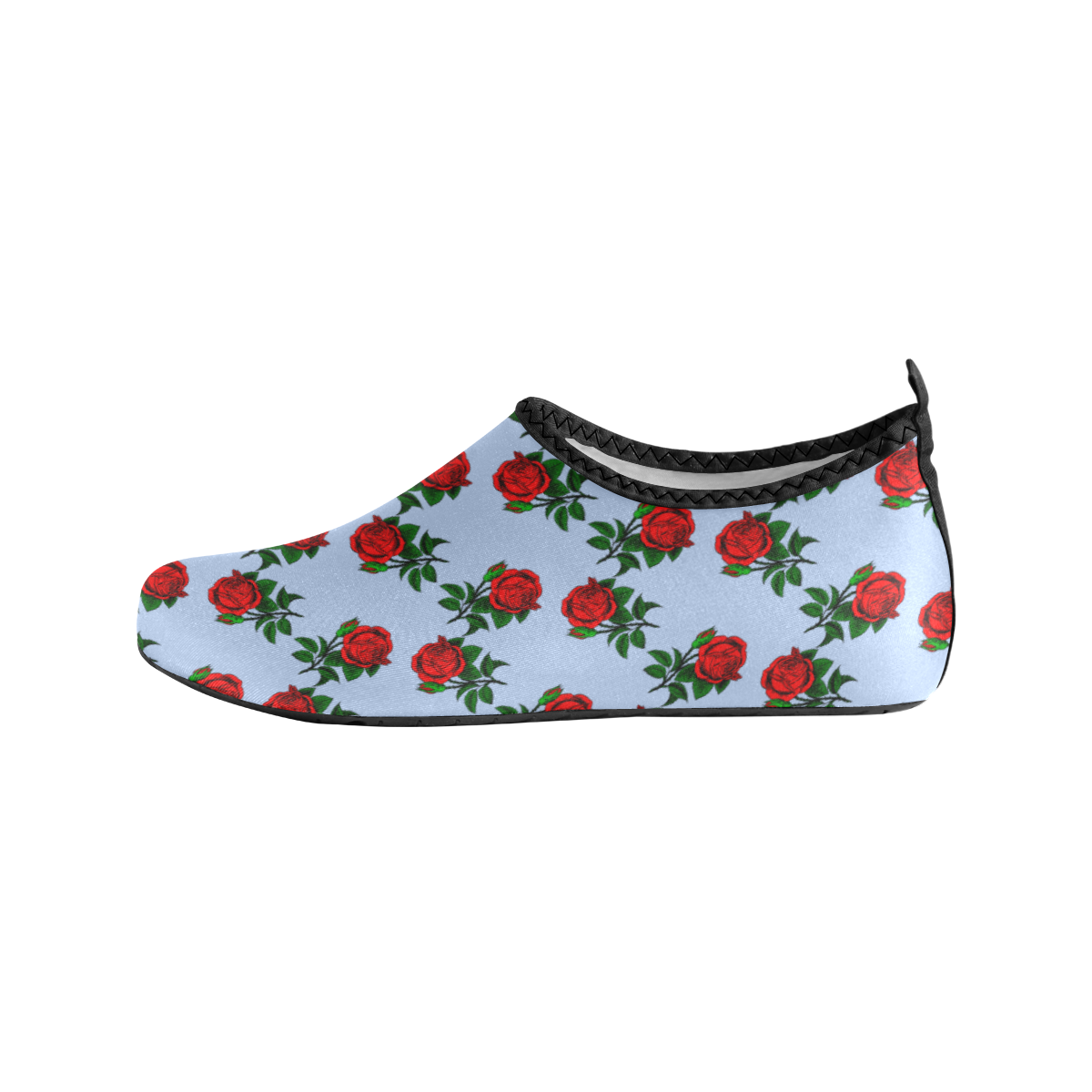 red roses light blue Women's Slip-On Water Shoes (Model 056)