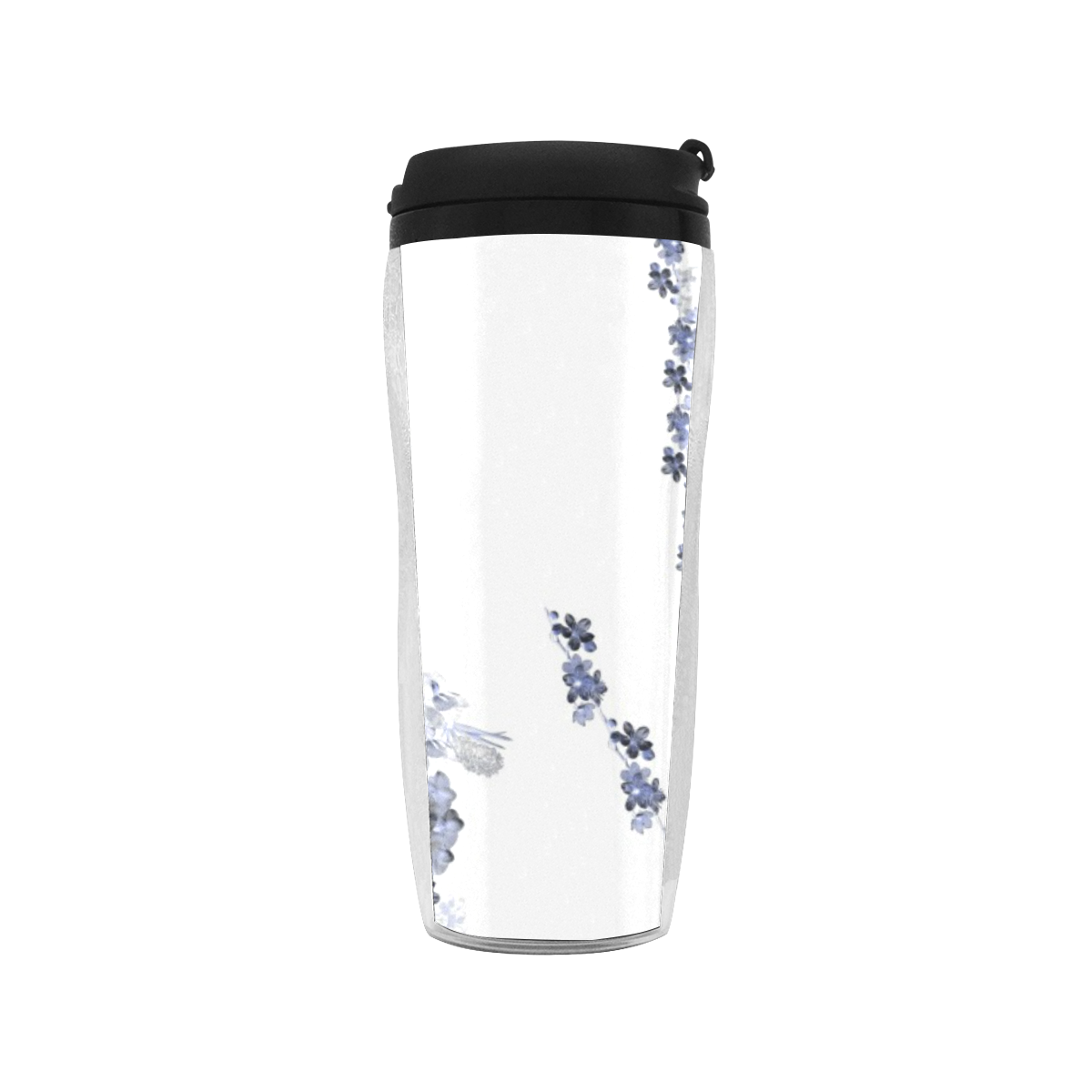 floral-white - pale blue Reusable Coffee Cup (11.8oz)
