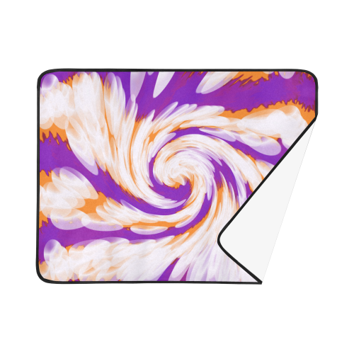 Purple Orange Tie Dye Swirl Abstract Beach Mat 78"x 60"