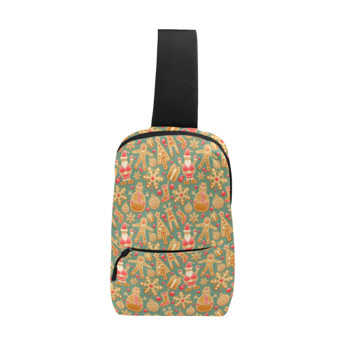 Christmas Gingerbread Icons Pattern Chest Bag (Model 1678)