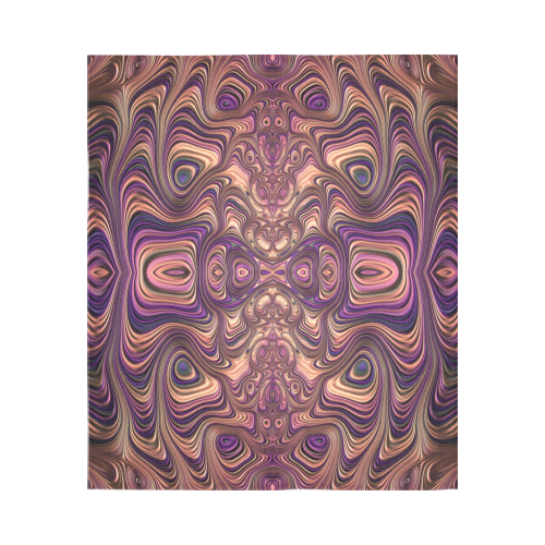Pastel Satin Ribbons Fractal Mandala 1 Cotton Linen Wall Tapestry 51"x 60"