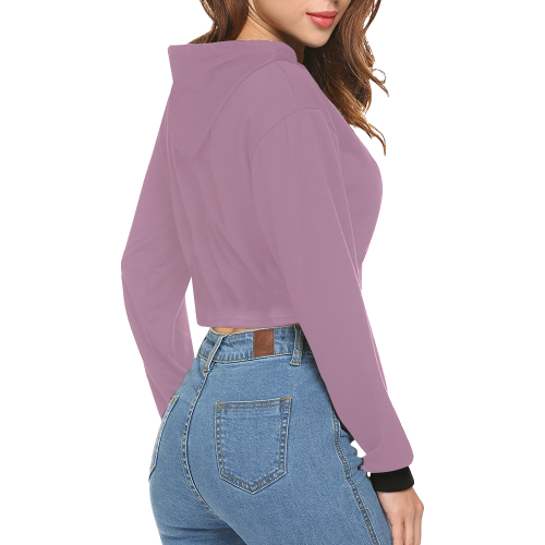 color mauve All Over Print Crop Hoodie for Women (Model H22)