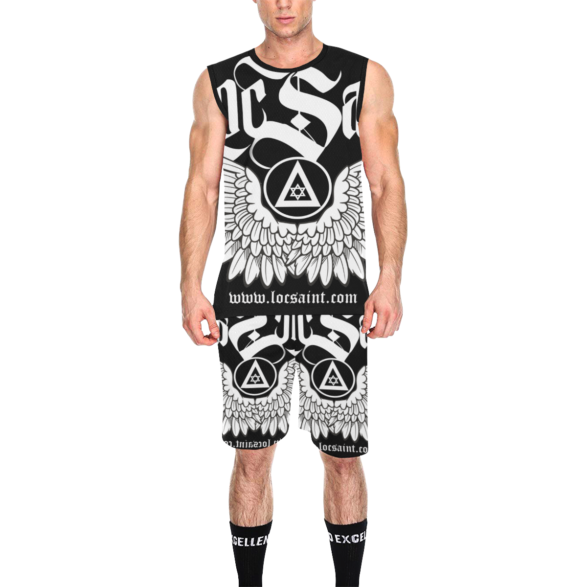 "Wings & Halo" Work Out Set All Over Print Basketball Uniform