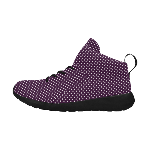 Burgundy polka dots Women's Chukka Training Shoes/Large Size (Model 57502)