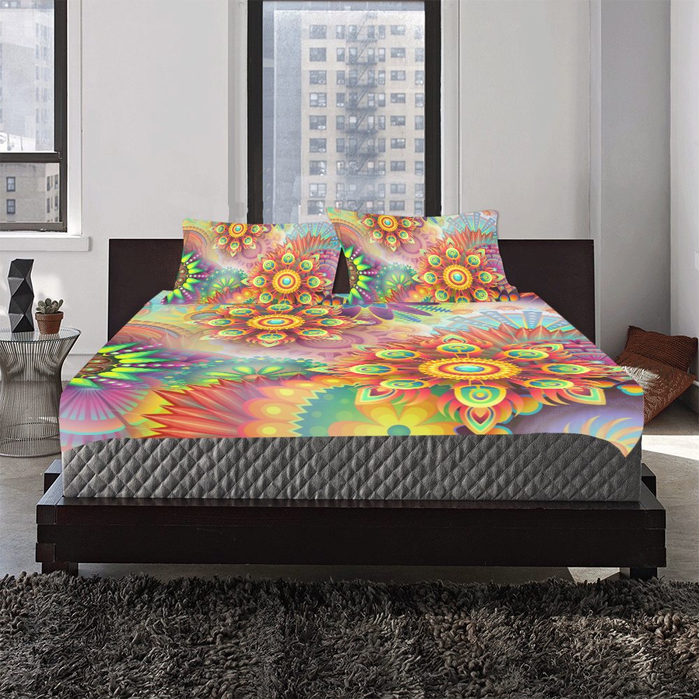 colorful-abstract 3D 3-Piece Bedding Set