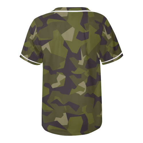 Swedish M90 woodland camouflage All Over Print Baseball Jersey for Men (Model T50)