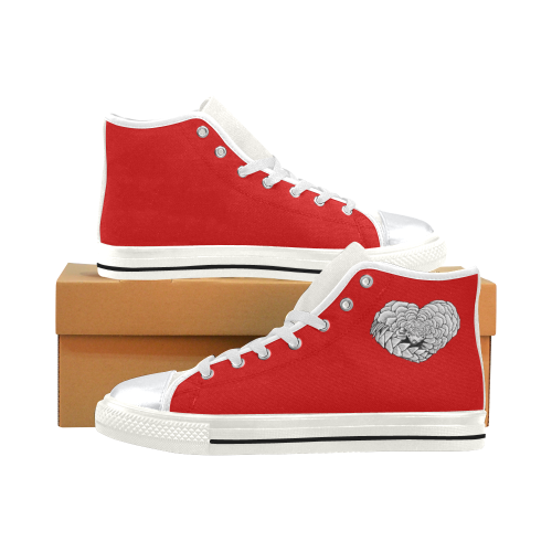 I Heart Pangolin High Top Canvas Shoes for Kid (Model 017)