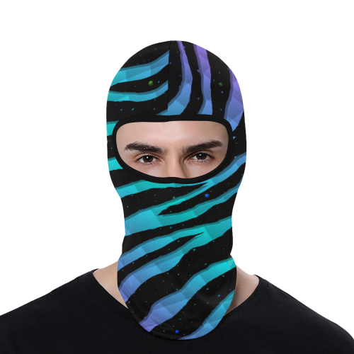 Ripped SpaceTime Stripes - Pink/Cyan All Over Print Balaclava