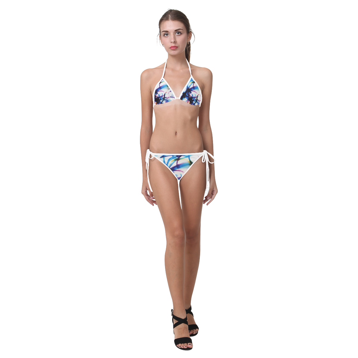 Abstract Photographic Drawing Custom Bikini Swimsuit (Model S01)