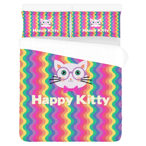 Happy Kitty 3-Piece Bedding Set