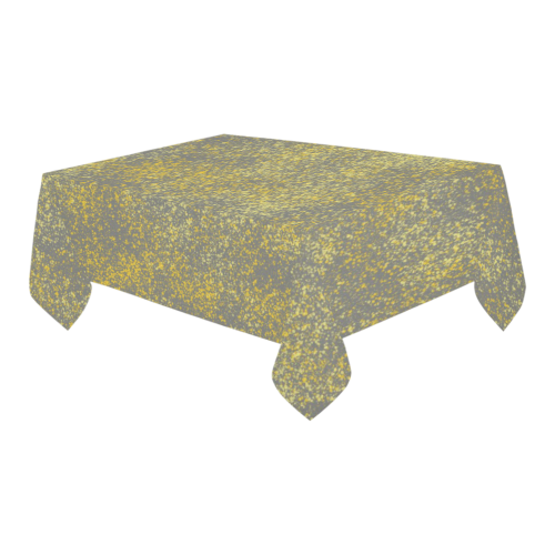 Gray and Yellow Flicks Cotton Linen Tablecloth 60" x 90"