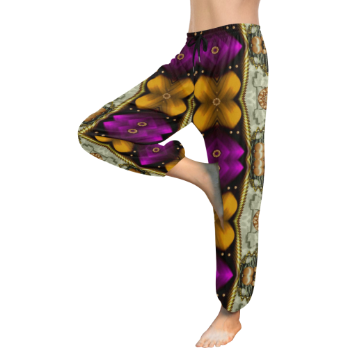 Contemplative floral and pearls Women's All Over Print Harem Pants (Model L18)