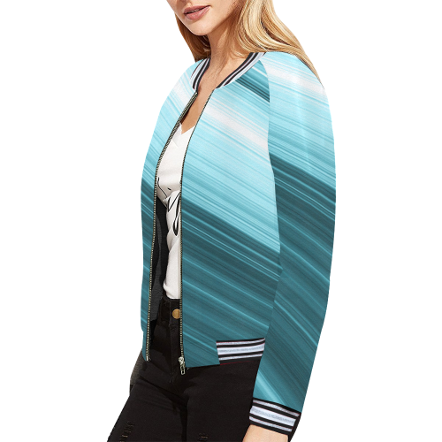 the great tealness All Over Print Bomber Jacket for Women (Model H21)