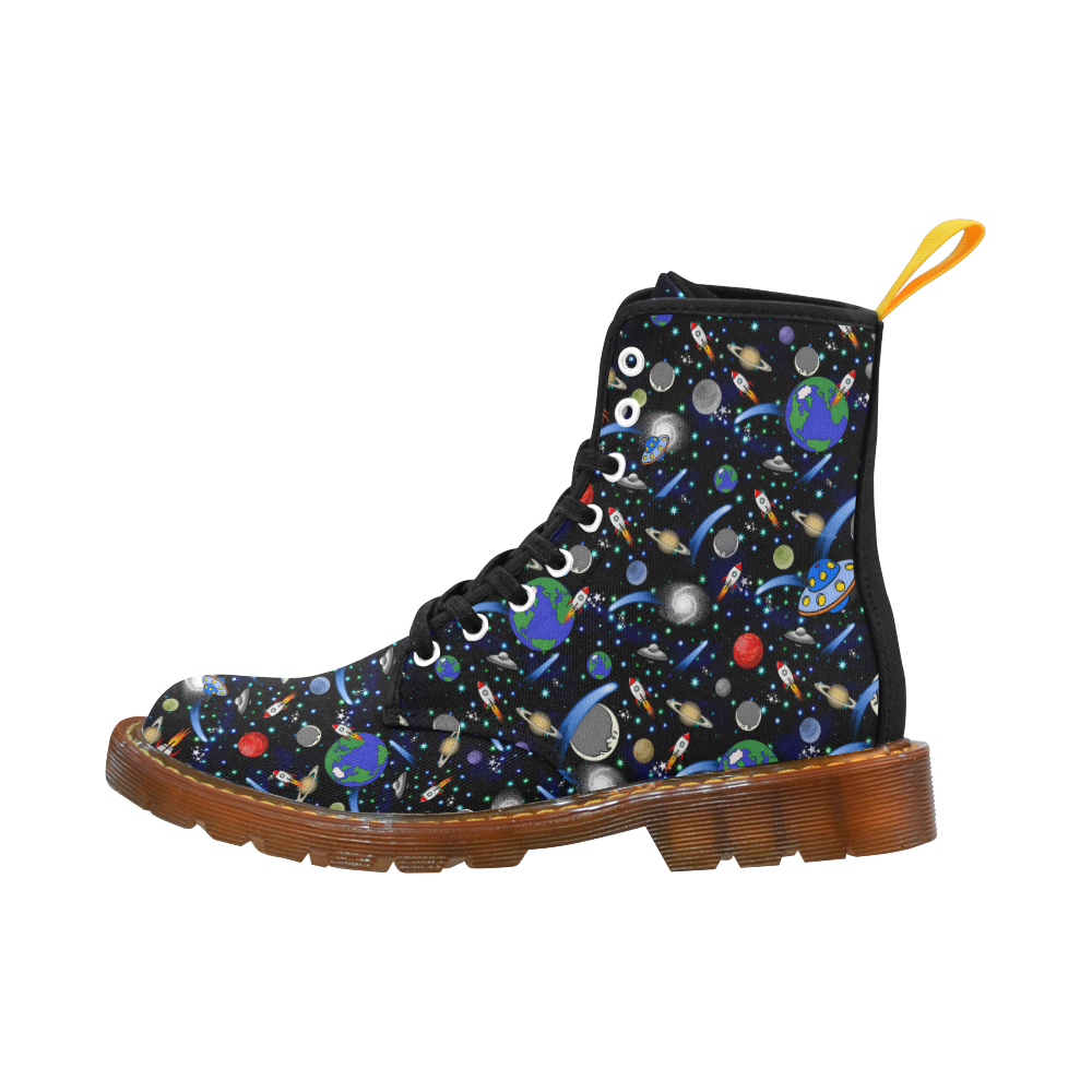 Galaxy Universe - Planets, Stars, Comets, Rockets Martin Boots For Men Model 1203H