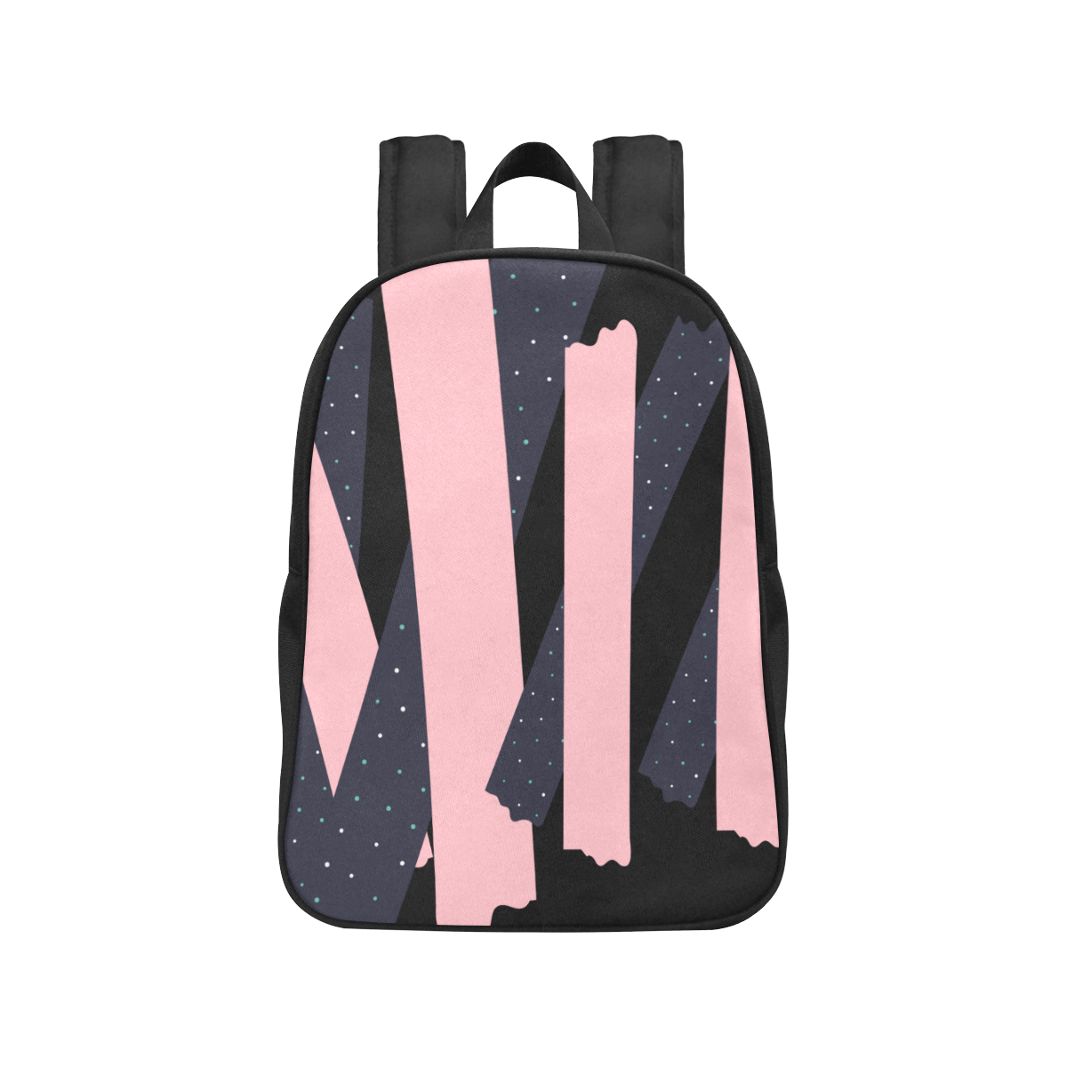 baby pink shreds Fabric School Backpack (Model 1682) (Medium)