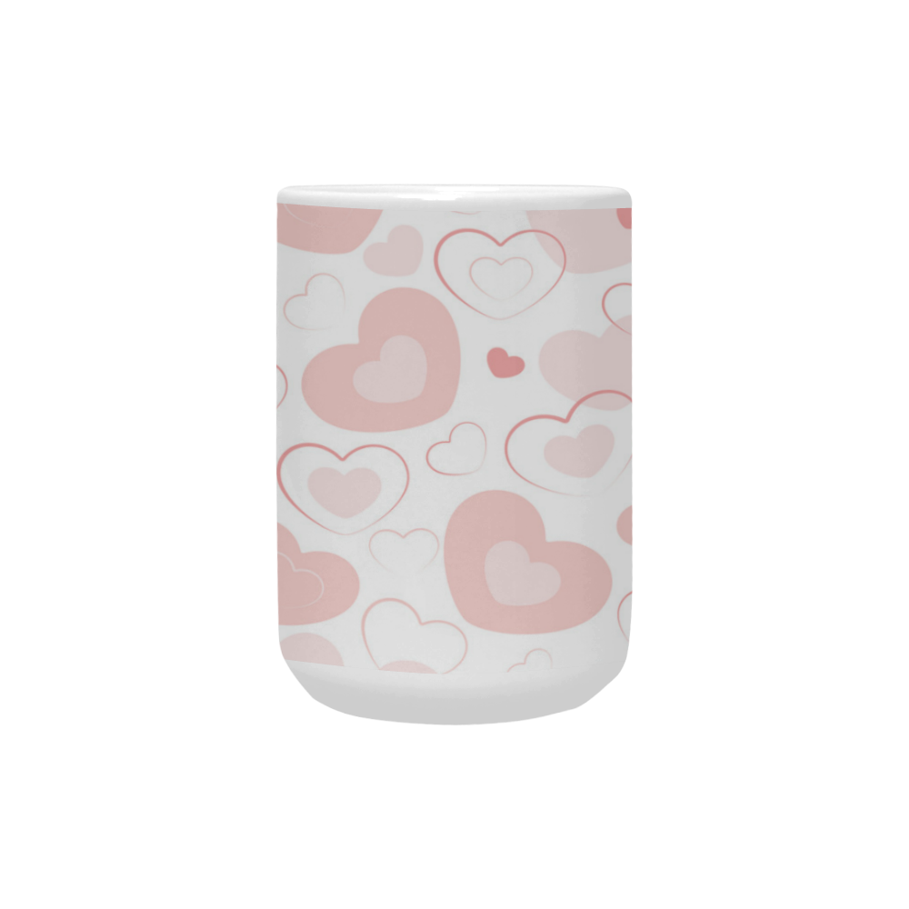 Pastel Pink Hearts Custom Ceramic Mug (15OZ)