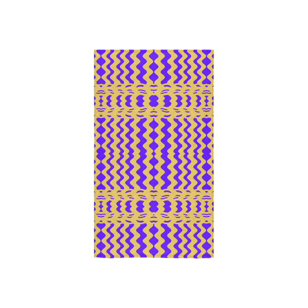 Purple Yellow Modern  Waves Lines Custom Towel 16"x28"