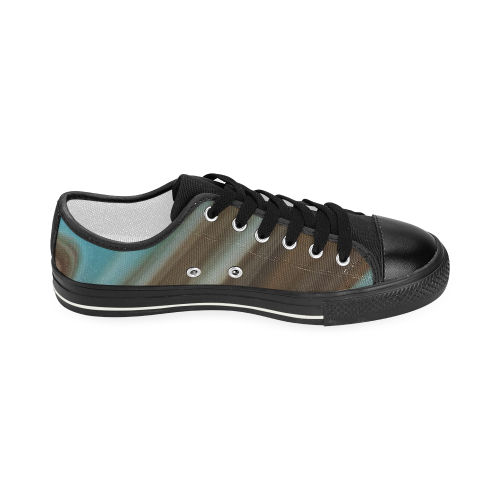 Blond and blue Design Women's Classic Canvas Shoes (Model 018)